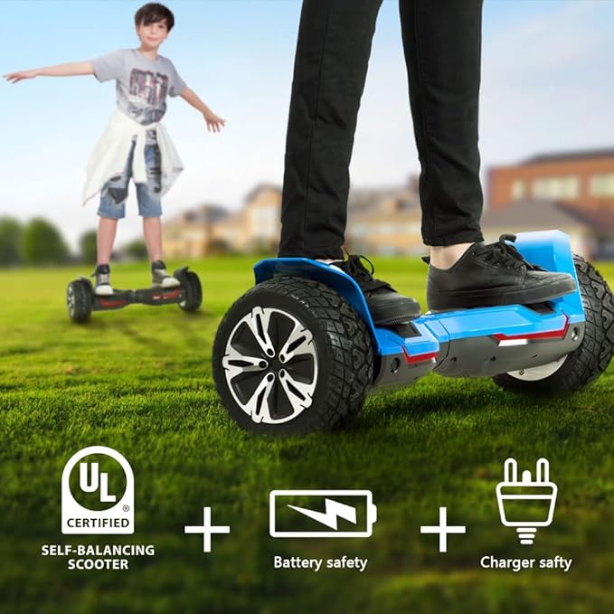 Gyroor Warrior 8.5 inch All Terrain Off Road Scooter with Bluetooth Speakers and LED Lights, UL2272 Certified Self Balancing Scooter