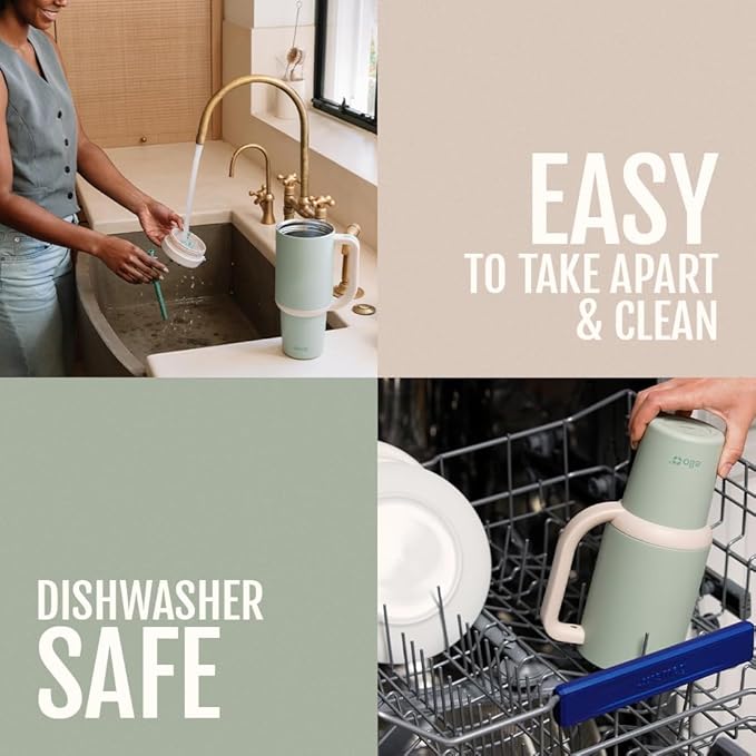 Ello Oasis 30 oz Tumbler with Handle & Retracting Straw | Reusable Insulated Stainless Steel Cup 100% Leakproof, Gifts for Teens Women Men | Keeps cold for 24 Hours, Cup Holder Friendly, Sweet Alyssum