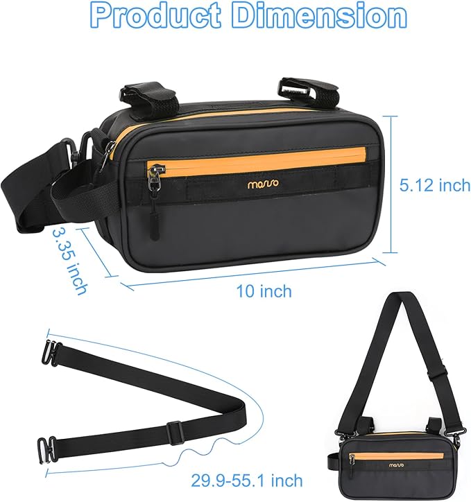 MOSISO Bike Handlebar Bag, Bicycle Frame Case, Multifunctional Waterproof Cycling Front Pouch with Shoulder Strap, Bike Crossbar Front Bag Storage Tool Bag for Women Men Road Mountain Cycling