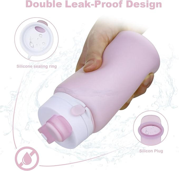 PLTCAT Collapsible Foldable BPA Free Reusable Lightweight Leak-Proof Travel Silicone Water Bottle for Travel, Gym, Hiking, Office, Camping
