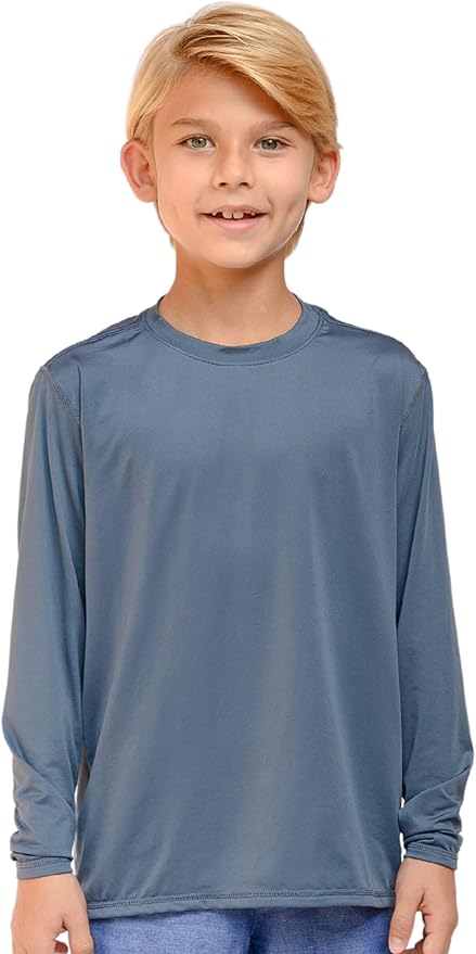 INGEAR Boys' Rash Guard UPF 50+ Swim Shirt - Lightweight, Quick-Dry, Durable Sun Protection for Swimming, Sizes XS-XL
