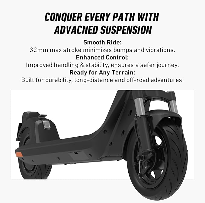 NIU K100P/K200F/K300P Electric Scooter Adults - E Scooter with Suspension, 600-900W Peak Power, 18-34 Miles Max Range, Top Speed 17.4-20MPH, Commuting E-Scooter, Folding Handlebars(Only K200F)