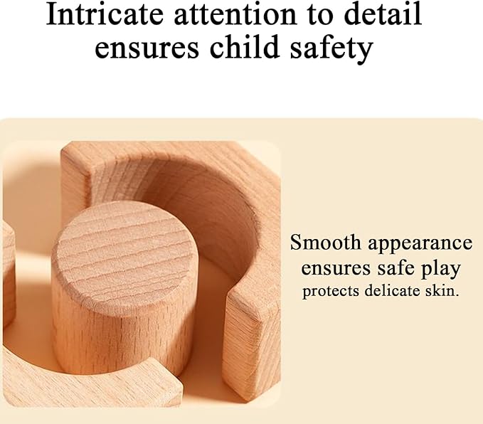 Wooden Building Block Set - Educational Toy | Toddler Learning Stacking Game | Natural Wood Preschool Construction Blocks, Fine Motor Skill Builder, Classroom Gift for Boys Girls