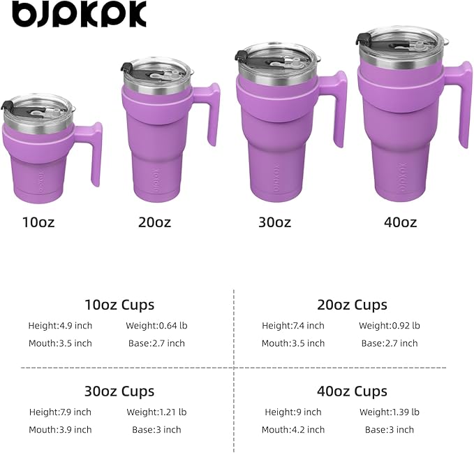 BJPKPK 30 oz Tumbler With Handle Stainless Steel Insulated Tumbler With Lid And Straw Travel Coffee Cups For Women And Men,Lavender