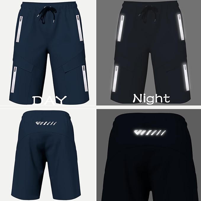 Lo.gas Mountain Bike Shorts for Men,3D Padded Loose-fit Cycling Biking Bicycle Shorts Mens with Underwear Zipper Pockets