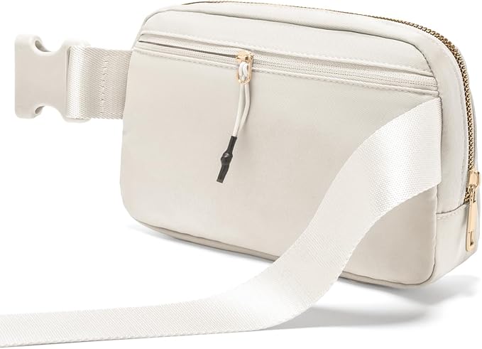 Gitus Birthday Gifts for 8 9 10 11 12 13 Year Old Girls Personalized Fanny Pack Crossbody Bags with Initial Letter Patch Belt Bag for Teen Girls Cute Trendy Stuff Travel Essentials (Ivory-N)