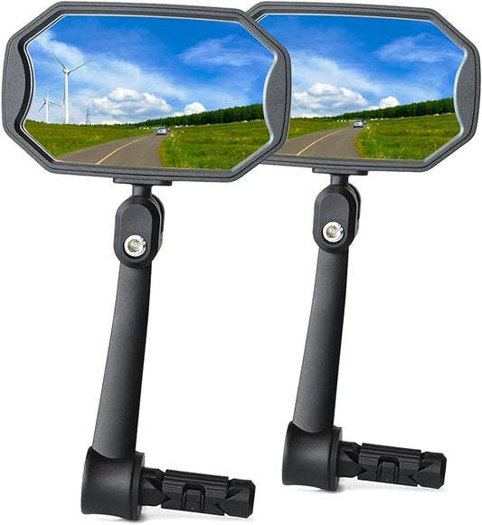 Bar End Bike Mirrors, High–Definition Convex Glass Lens for E-Bike Handlebars, Scratch Resistant, Safe Rearview 1 Pair Bicycle Mirror(Right And Left Side)
