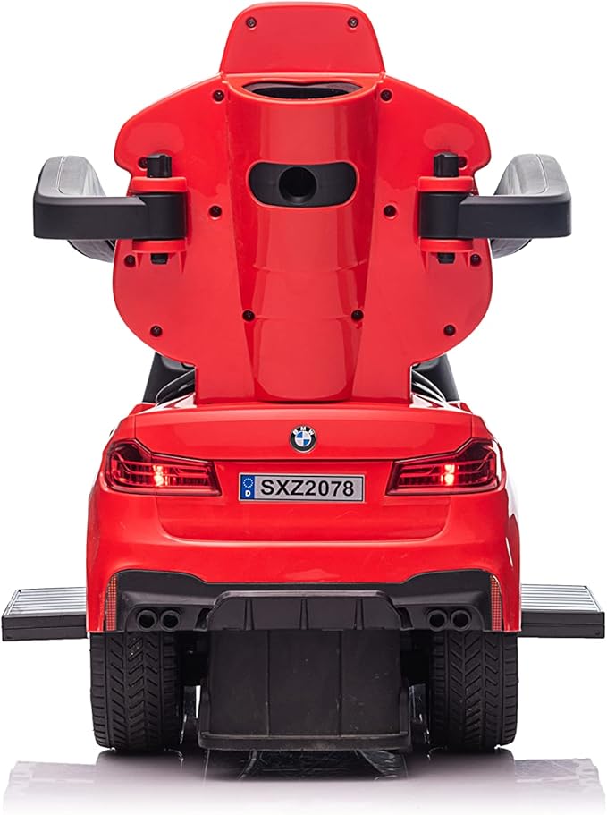 Best Ride On Cars BMW 4 in 1 Battery Powered Push Car, Red, Large