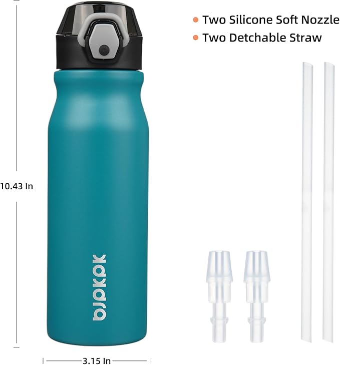 BJPKPK Stainless Steel Insulated Water Bottle with Straw Lid 25oz Reusable Metal Thermal Flask Bottles Keep Cold and Hot,Laguna