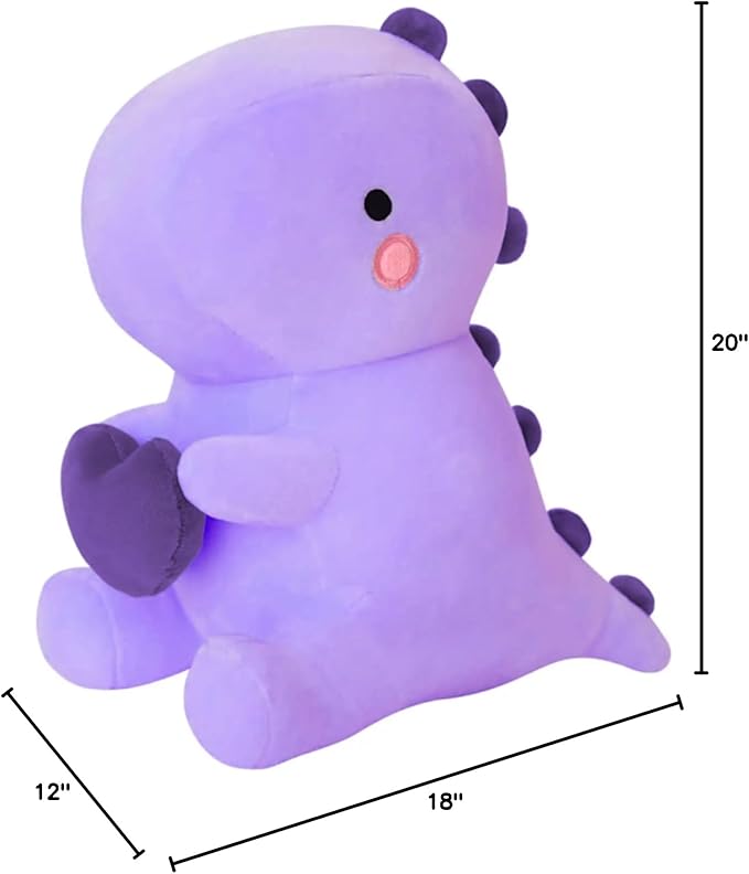 SQEQE Dinosaur Stuffed Animal, Loving Soft Dino Plush Toys with Holding Heart for Valentine Day, Sweet Romantic Anniversary Birthday Gift for Her Girls Boys Girlfriend(Purple,20 inch)