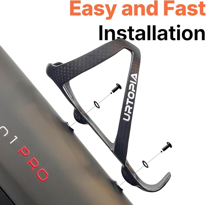 Full Carbon Fiber Bike Water Bottle Holder, Ultra-Light, High Strength Durable Carbon Bottle Cage, Bike Water Bottle Holder Brackets for Road Bike, Mountain Bike, Gravel Bike (2 Pack)