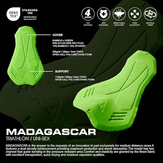 MY KILOMETRE Mens Triathlon Shorts with Adjustable Drawstring Easy Reach Leg Pockets Chamois for Long-Distance Tri Race