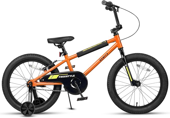 12 14 16 18 Inch Kids Bike BMX Style Bicycle with Training Wheels Coaster Brake for 2-10 Years Old Toddlers Boys Girls Multiple Colors