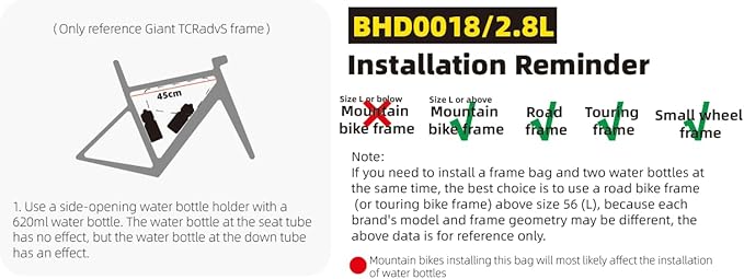 Rhinowalk Bicycle Front Frame Bag Bike Under Top Tube Triangle Bag Lightweight 1.7L Cycling Accessories Nylon Pack Pouch for Mountain Road Bike