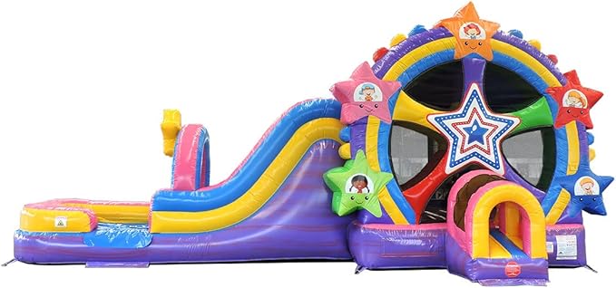 TentandTable Inflatable Bounce House Water Slide for Kids 5-12 Large, Commercial Grade Mega Bouncy Castle for Adults, Jump House, Includes Electric Air Blower, 32' L x 16' W x 15' H, Ferris Wheel