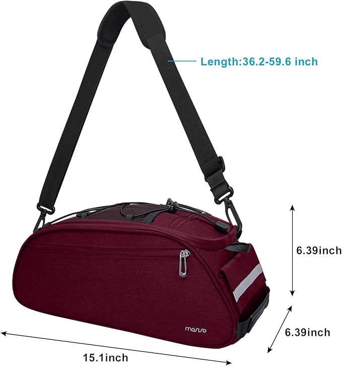MOSISO Bike Rack Bag, Waterproof Bicycle Trunk Pannier Rear Seat Pouch Cycling Bike Carrier Backseat Storage Luggage Saddle Shoulder Bag
