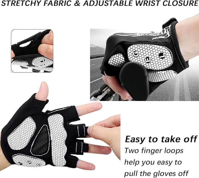 MOREOK Cycling Gloves Bike Gloves for Men/Women-[5MM Gel Pad] Half Finger Bicycle Biking Gloves for Cycling/Weight Lifting/Gym/Motorcycle/Rowing/Outdoor Sports