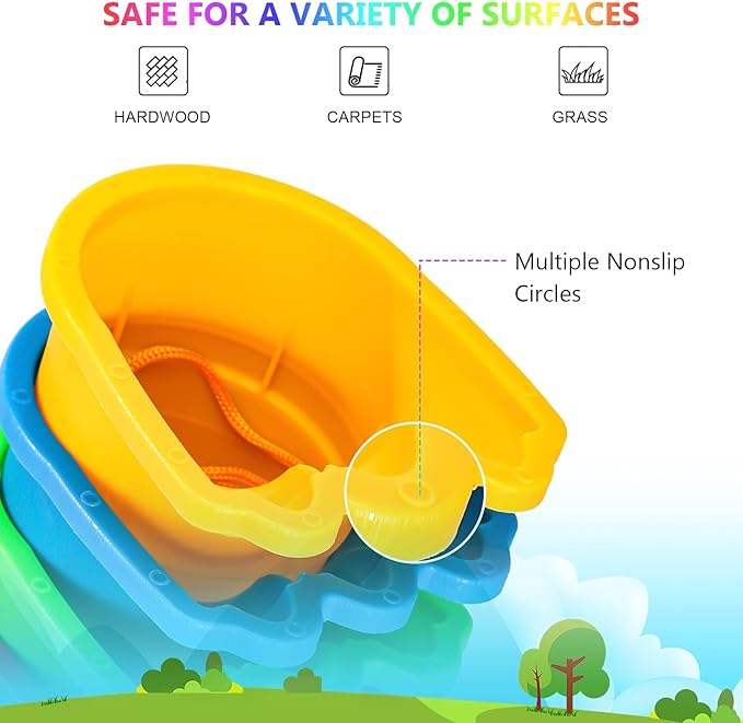 IROO Balancing Stilts for Kids - 4 Pairs (8 Stilts Total) Monster Feet for Balance & Coordination - Family Fun Toys for Boys & Girls Age 4-10 Backyard Parties, Obstacle Courses, Indoor & Outdoor Games