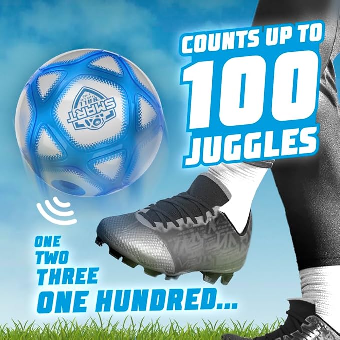 Official SBCB1-A2 Interactive Soccer Training Ball w/Pump - Gift f/Boys & Girls, Counting Ball w/Bright Lights and Voice Sounds - Tracks up to 100 Kicks w/Speaker - Size 5-2 Play Modes