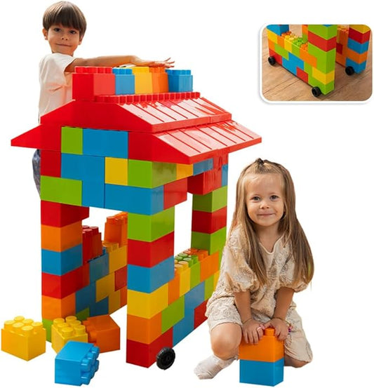 PLATPORTS 86-Piece Jumbo Big Blocks Set – Giant XL Large Building Blocks for Kids Ages 2–8, Durable Plastic Construction Set for Indoor & Outdoor Play