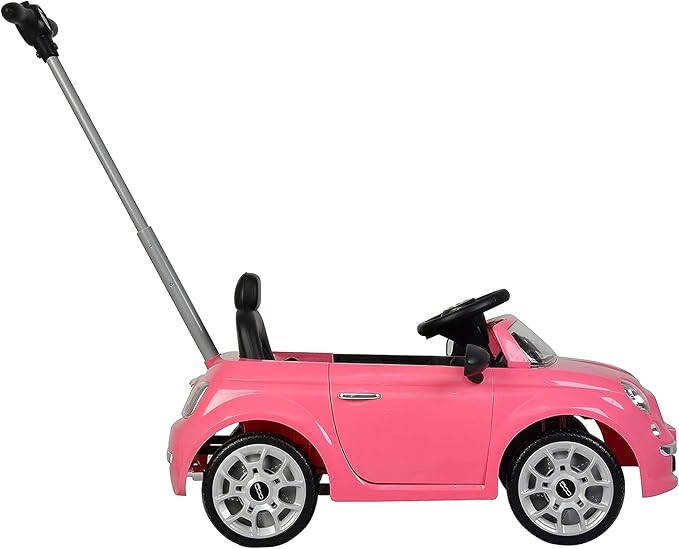 Best Ride On Cars Fiat 500 Push Car, Pink, Large