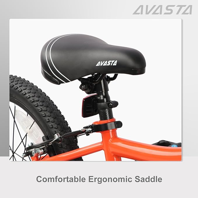 AVASTA Bilbo 18 20 Inch Kids Bike for Boys Girls 5-10 Years Old, Retro Style High Carbon Steel Bicycle with Adjustable Handlebars and Seat, Dual V-Brakes, Kickstand, Multiple Colors