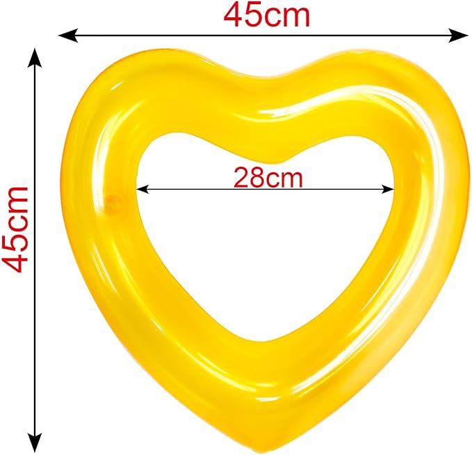 ZHUYNXIR Heart Swimming Pool Float Loungers Tube, Water Fun Beach Party Toys for Kids，Birthday Scene Layout Props.