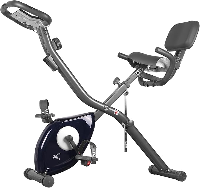 leikefitness LEIKE X Bike Ultra-Quiet Folding Exercise Bike, Magnetic Upright Bicycle with Heart Rate,LCD Monitor and easy to assemble