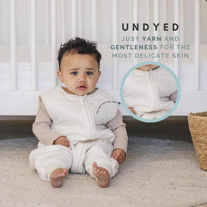 Tealbee Dreamsuit Toddler Sleep Sack with Feet – Walker Sleep Bag with Legs, Rayon made from Bamboo, All Season 1.2 TOG, 2-Way Zipper, 3T-4T - Undyed