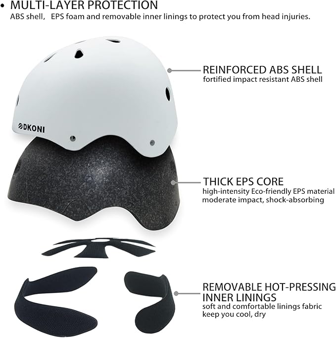 Kids Bike Helmet, Adjustable and Multi-Sport, from Toddler to Youth, 3 Sizes