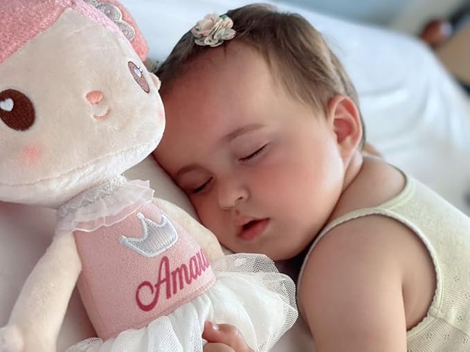 Gloveleya Baby Girl Gifts Rag Doll Soft Plush Candy Girl Pink 15" with Gift Bag