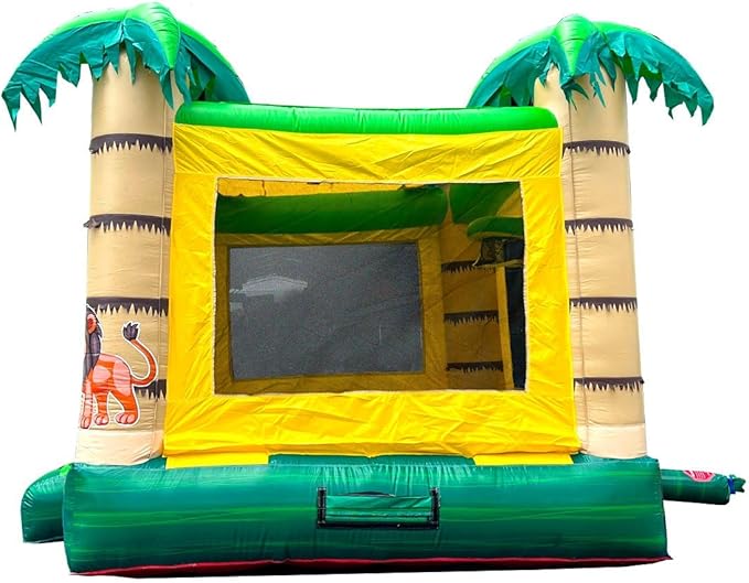 Crossover Tropical Smiley Face Inflatable Bounce House, Bouncy Jump Castle for Kids and Toddlers, Outdoor Birthday Party Jumping Bouncer, Commercial-Grade, Without Blower, 13 x 12 x 14.5 Ft