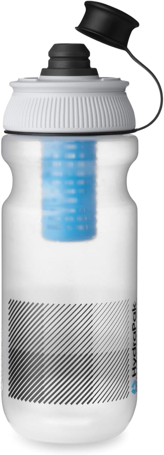 HydraPak Breakaway+ Filter Water Bottle (20oz or 30oz) - Hike & Bike Squeeze Water Bottle, Fits Backpacks & Bike Cages - Clear