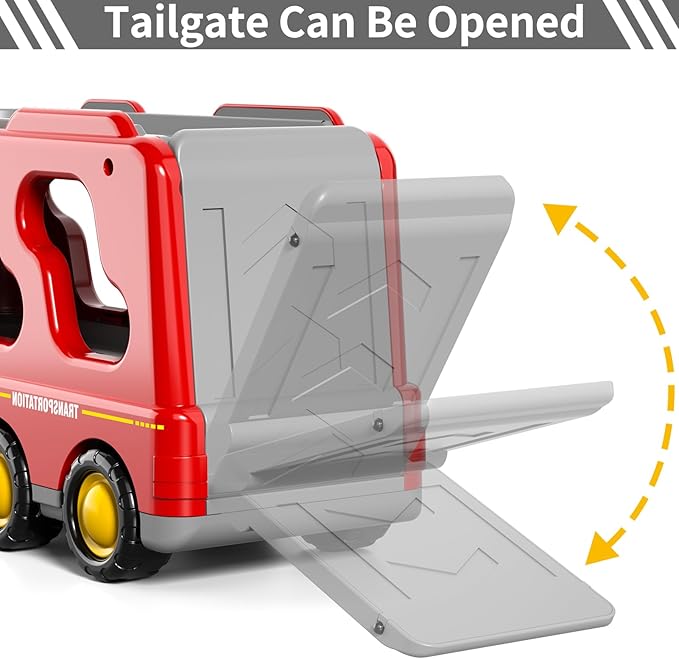 Bennol 5-in-1 Fire Trucks Toy Set for Boys Age 1-3 3-5, Fire Car Truck for Toddlers 1 2 3 4 5 6 Years Old, Christmas Birthday Gift Car Sets with Light Sound