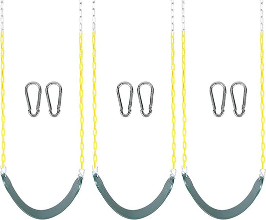 RedSwing Kids Belt Swing 3 PCS, EVA Swings Seat with Heavy Duty Metal Chains, Playground Swing Set Accessories, Safe and Durable, for Outdoor Backyard and Playground Play