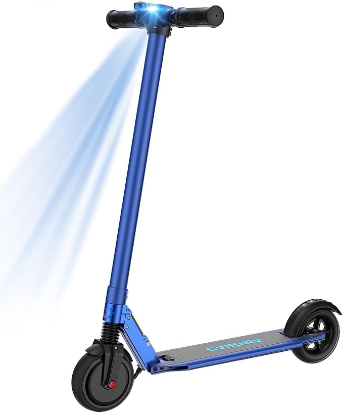 Caroma Electric Scooter for Kids Ages 6-14, 250W Motor Foldable Kids Electric Scooter,160 Mins Ride Time & 3 Speeds (6/10/15 Mph), LED Display & Dual Brake,Best Gift for Girls and Boys