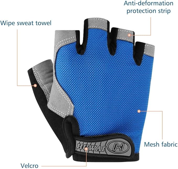 Accmor Cycling Gloves for Men Women, Bike Gloves Half Finger Road Bike MTB Gloves, Anti-Slip Shock-Absorbing Glove for Fitness Cycling Outdoor Sports