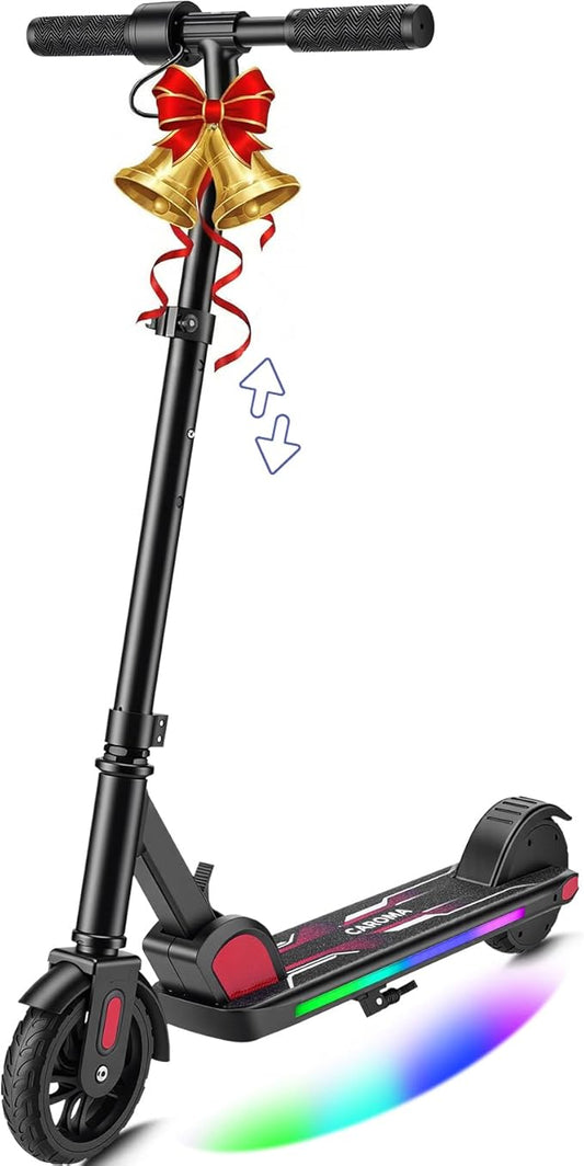 Caroma Electric Scooter for Kids Ages 6-14, 250W/180W/150W Motor & 15 Mph, 85 Mins Ride Time, Adjustable Height & Speed, LED Display, Kids Electric Scooter, Best Gifts for Boys & Girls