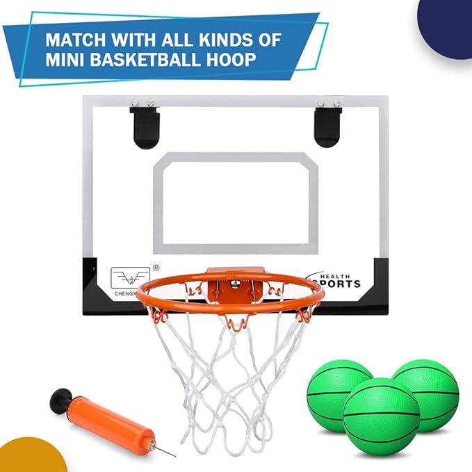 Dilabnba 8" Mini Rubber Replacement Basketballs for Basketball Hoop/Pool, Toddler Soft Beach Bouncy Ball Sports Party Game for Kids Adults, Junior Balls Indoor & Outdoor Arcades & Games (4PCS)