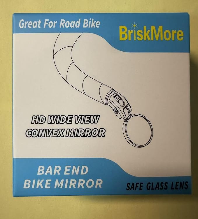 Bike Mirrors,Bike Bar End Mirror, HD Glass Convex Lens Bicycle Rearview Mirror, Safe Cycling Rearview Mirror, Easy to Install