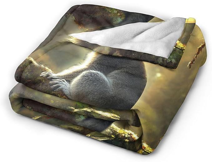 Lemur Blanket Lemurs Lovers Gifts Cozy Plush Rainforest Animal Throw Blankets Fuzzy Flannel Fleece for Girls Boys Women Men 80"X60"