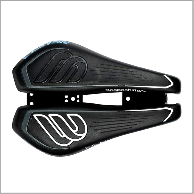SRT Super Short Noseless Pain-Free Adjustable Bicycle Saddle Black with Titanium Rails Custom Fit Comfort, one Size