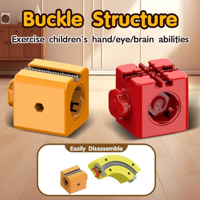 Rail Electric Train Set for Kids, Flexible 3D Race Track Toy with Motorized Car, Gravity-Defying Click Rail Track Layout, Educational STEM Building Set for Boys & Girls Ages 3–8 (123pcs)