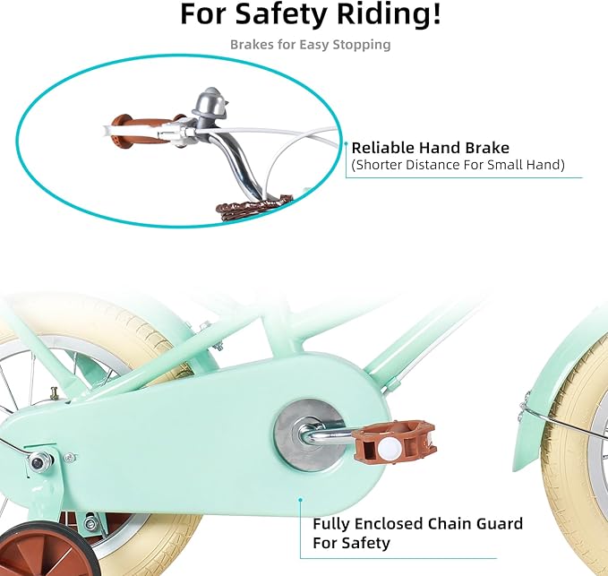 JOYSTAR Girls Bike for 2-12 Years Old Toddlers and Kids, 12" 14" 16" 18“ Retro Style Kids Bike with Training Wheels, 20 Inch Children Bicycle with Kickstand