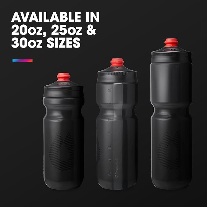 HydraPak Breakaway Surge Lightweight Bike Water Bottle 2-Pack (20oz, 25oz, 30oz) - High Flow, Cycling & Sports Squeeze Bottle
