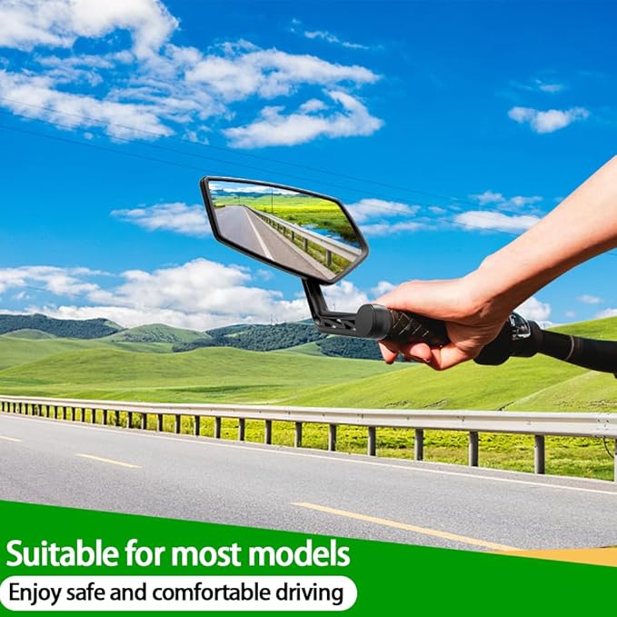 RBRL Bike Mirror Bar End Bike Mirror, Rotatable Bicycle Mirror, Automotive Grade Glass Bike Side Mirrors, Scratch Resistant E-Bike Universal Rearview Mirrors for Mountain bike (Right)