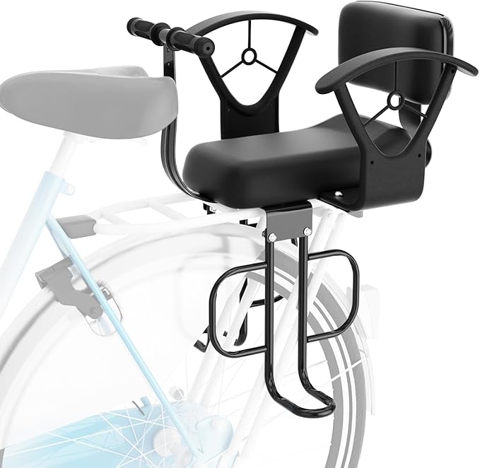 Rear Child Bike Seat,Rear Mounted Child Bike Seats,Back Mount Child Seat with Back Rest Armrest Foot Pedals,Width Adjustable Bicycle Rear Seat,Fits All Bicycle Rear Frames