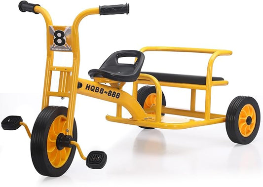 Kids Tricycle for Riders Ages 3-5 Preschool Playground Kids Tricycles, Daycare Toddler Tandem Trike，Children Tandem Bike, Outdoor Playground Equipment Trike