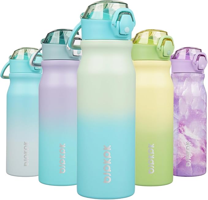 BJPKPK Stainless Steel Insulated Water Bottle with Straw Lid 25oz Reusable Metal Thermal Flask Bottles Keep Cold and Hot,Mint