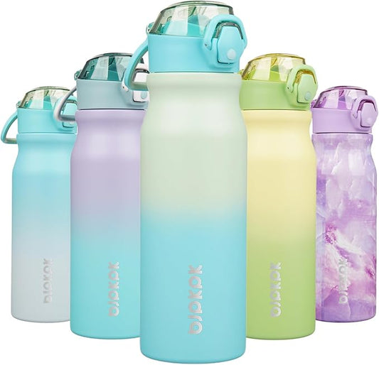 BJPKPK Stainless Steel Insulated Water Bottle with Straw Lid 25oz Reusable Metal Thermal Flask Bottles Keep Cold and Hot,Mint